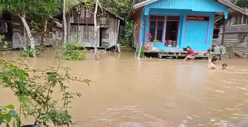 Sungai Sikui di Barito Utara Ikut Meluap, Satu RT Banjir
