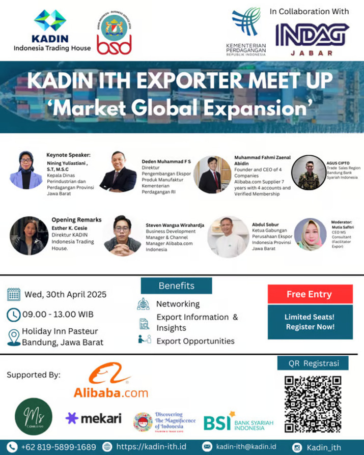 KADIN Indonesia Trading House Perdana Gelar Exporter Meet Up 2025 : Market Global Expansion di Bandung, Jawa Barat