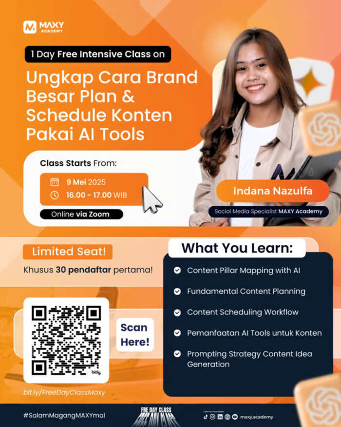 MAXY Academy Gelar Kelas Gratis: Bongkar Cara Brand Besar Atur Konten Pakai AI Tools
