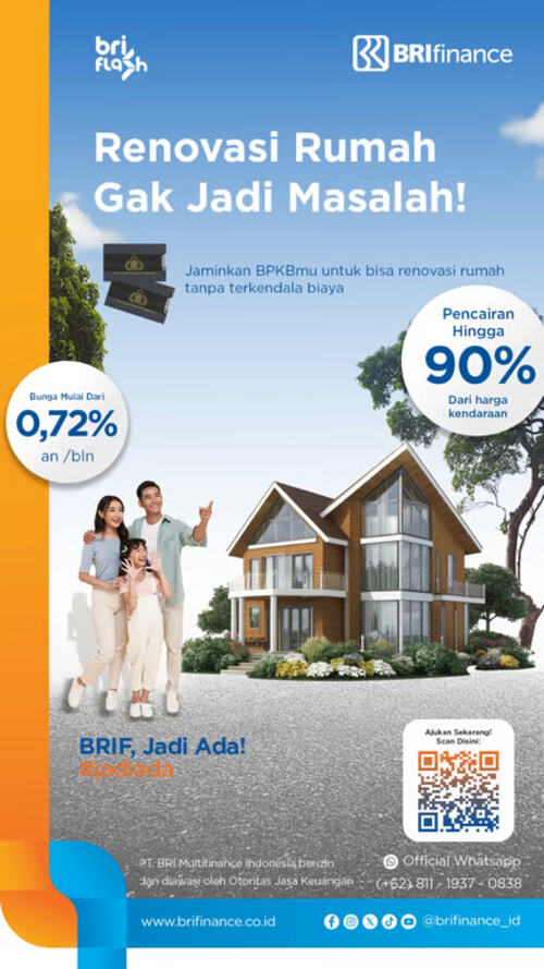 Dukung Kebutuhan Renovasi Rumah, BRI Finance Tawarkan Solusi Dana Tunai Cepat