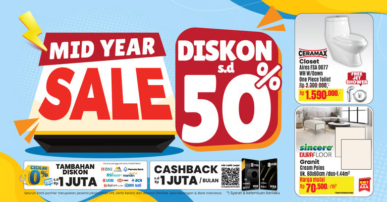 Mitra10 Luncurkan Mid Year Sale, Bahan Bangunan & Perlengkapan Rumah Super Hemat!