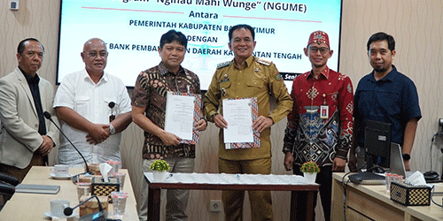 Tepati Janji Politik, Bupati Barito Timur Teken MoU Kredit Tanpa Bunga Program NGUME dengan Bank Kalteng