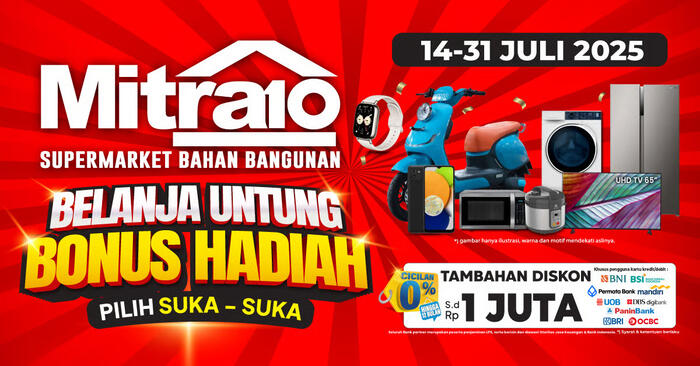 Belanja Bahan Bangunan Dapat Motor Listrik? Mitra10 Hadirkan Promo Hadiah Langsung Juli 2025!