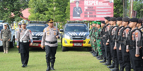 Kapolres Barito Timur Pimpin Apel Gelar Pasukan Operasi Patuh Telabang 2025