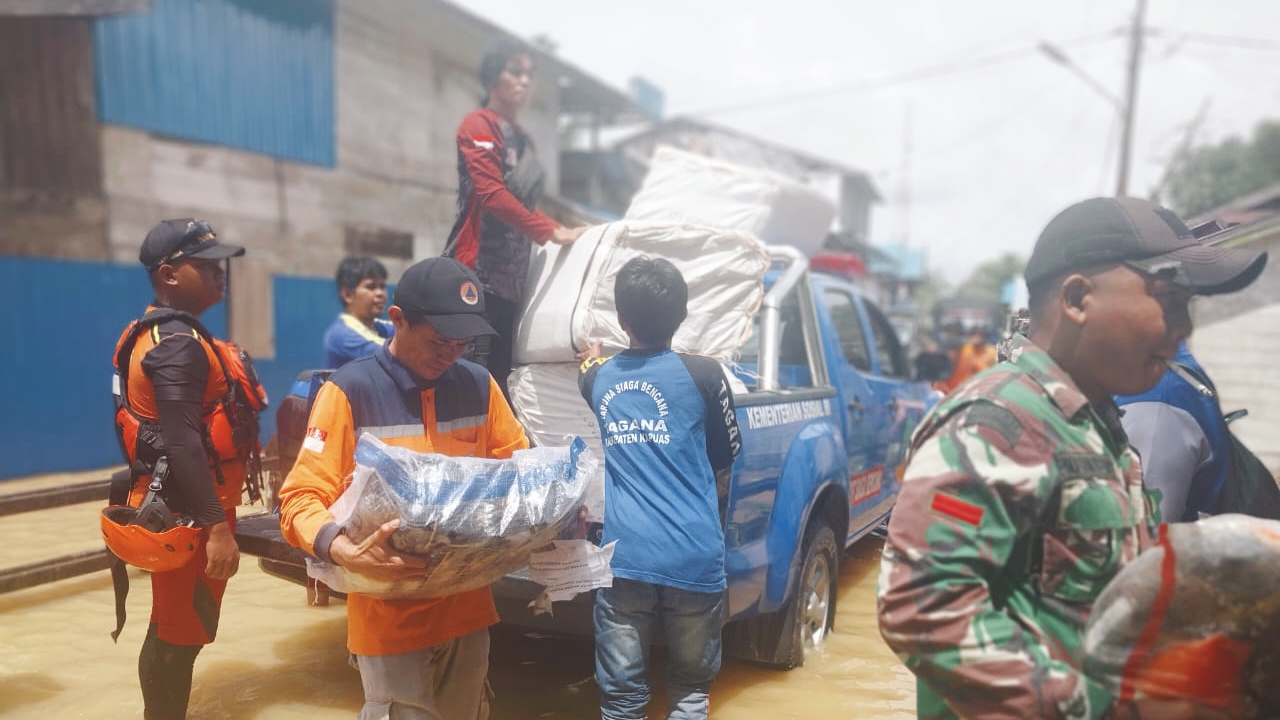 Begini Gerak Cepat Pemkab Kapuas Tangani Banjir di Mandau Talawang