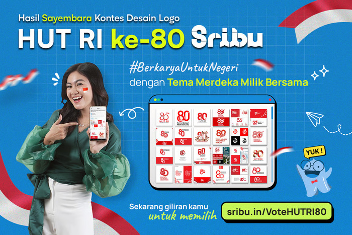 Sribu Tunjukkan Wajah Baru Kemerdekaan: 200+ Desain Logo Dipilih Lewat Voting Publik