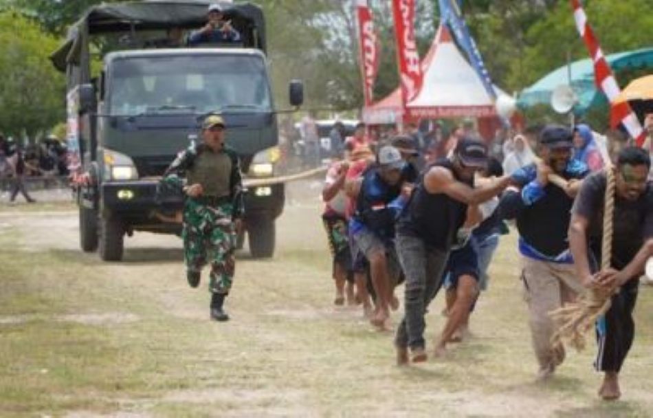 Kodim 1019/Katingan Lestarikan Semangat Kemerdekaan Lewat Lomba Tarik Truk