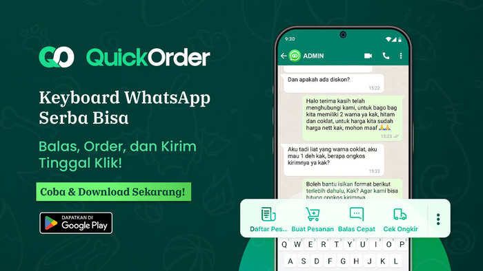 Tenang sekarang ada “QuickOrder”, Aplikasi Keyboard Pengganti Selly yang Bisa Bantu Seller UMKM Makin Satset Jualannya