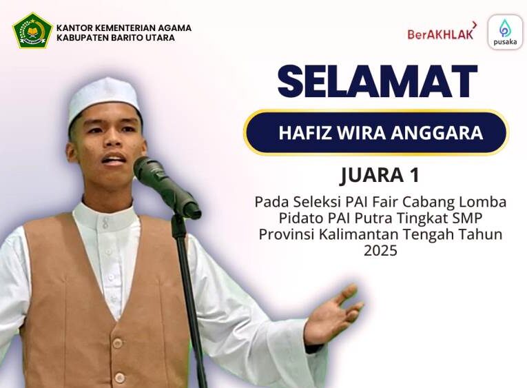 Juara I Lomba Pidato, Hafiz Wira Anggara Wakili Kalteng di PAI Fair Nasional 2025
