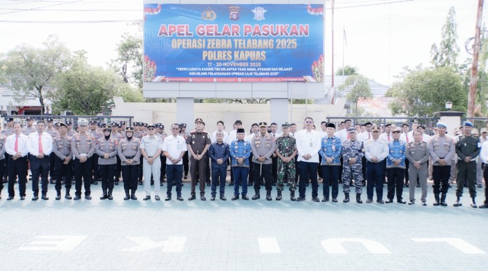 Bupati Kapuas Hadiri Apel Gelar Pasukan Operasi Zebra Telabang 2025
